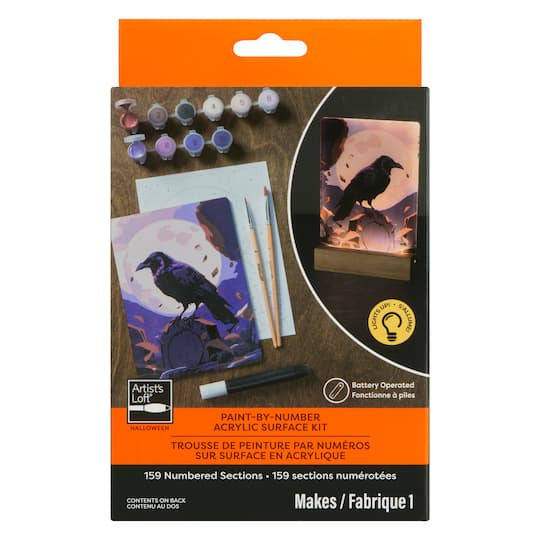 Light Up Raven Paint-by-Number Acrylic Surface Kit by Artist's Loft®